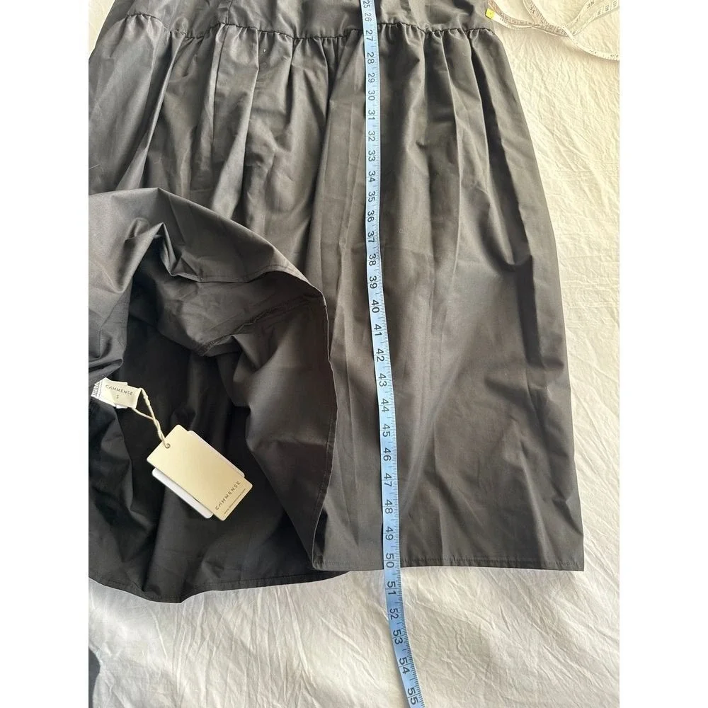 Commense Boho Pleated Solid Black Backless Tiered Evening Cocktail Maxi Dress S - Picture 8 of 13